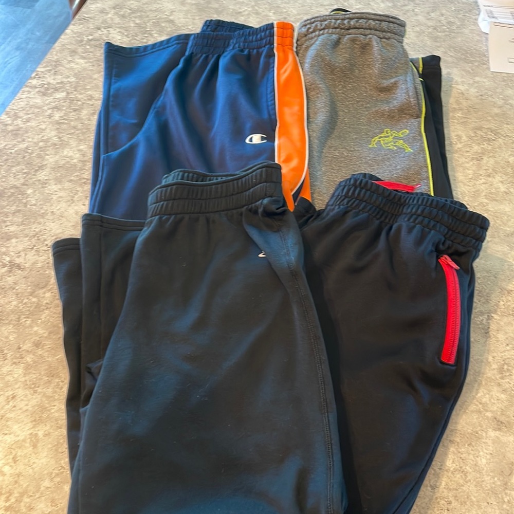 Boys athletic pants lot Champion And1 Lands End Sz 10/12